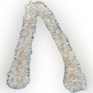 Handmade Like New Lightweight Fuzzy Cream Scarf